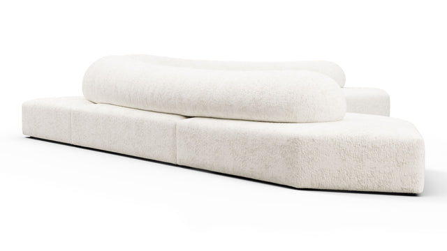 On the Rocks - On the Rocks Sofa, Large Corner, White Textured Chenille