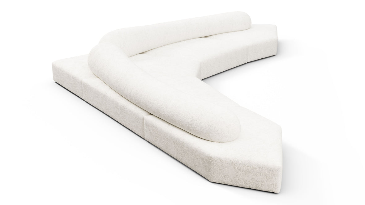 On the Rocks - On the Rocks Sofa, Large Corner, White Textured Chenille