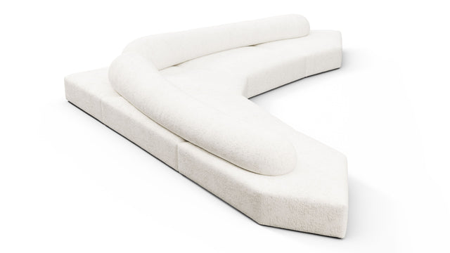 On the Rocks - On the Rocks Sofa, Large Corner, White Textured Chenille