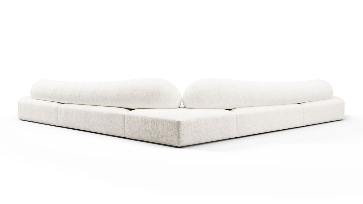On the Rocks - On the Rocks Sofa, Large Corner, White Textured Chenille