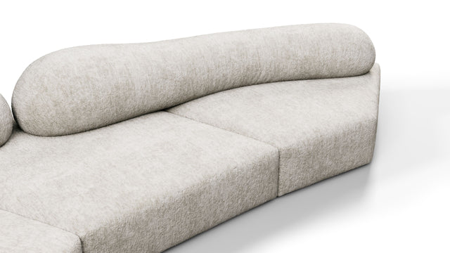 On the Rocks - On the Rocks Sofa, Left Corner, Dove Textured Chenille