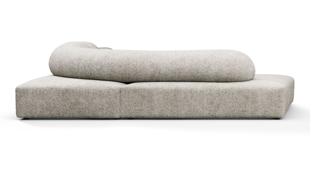 On the Rocks - On the Rocks Sofa, Left Corner, Dove Textured Chenille