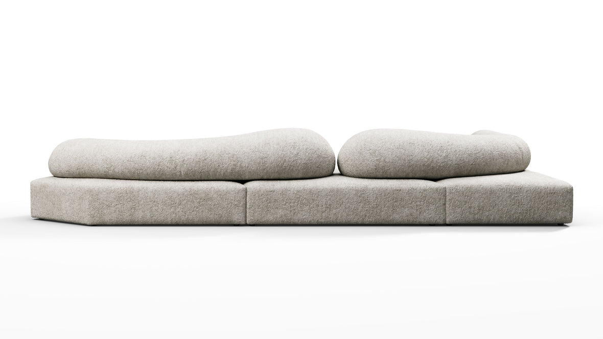 On the Rocks - On the Rocks Sofa, Left Corner, Dove Textured Chenille