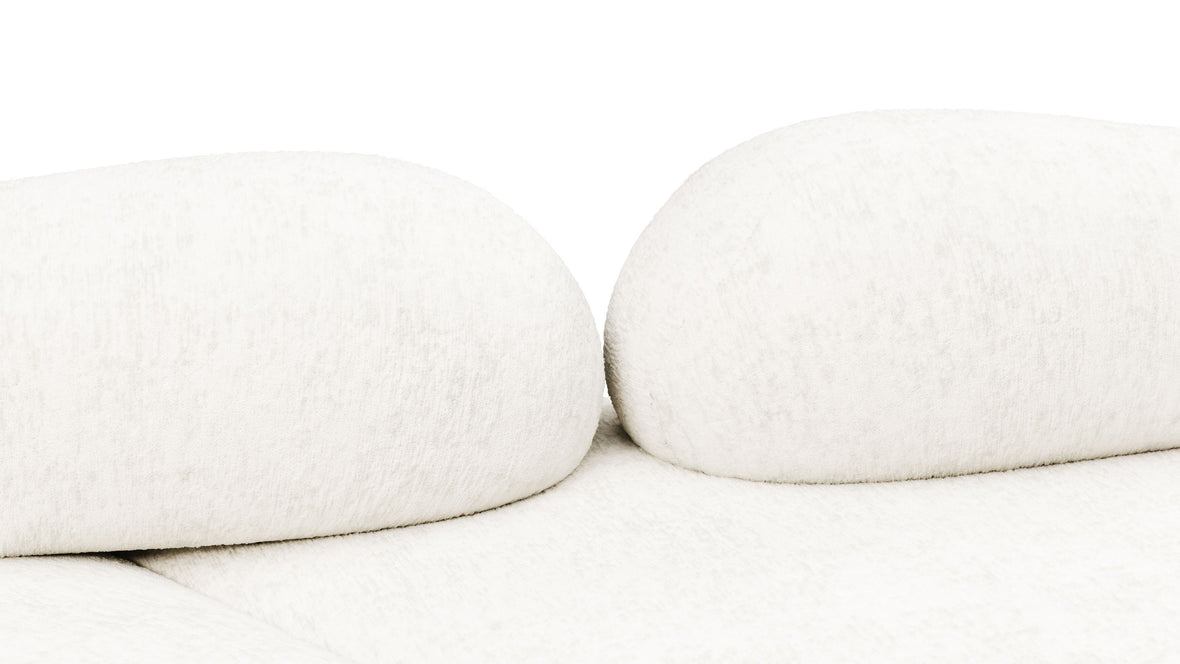 On the Rocks - On the Rocks Sofa, Left Corner, White Textured Chenille