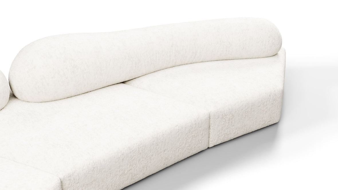 On the Rocks - On the Rocks Sofa, Left Corner, White Textured Chenille