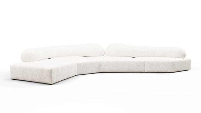 On the Rocks - On the Rocks Sofa, Left Corner, White Textured Chenille