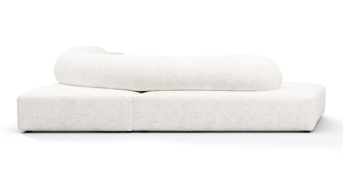 On the Rocks - On the Rocks Sofa, Left Corner, White Textured Chenille