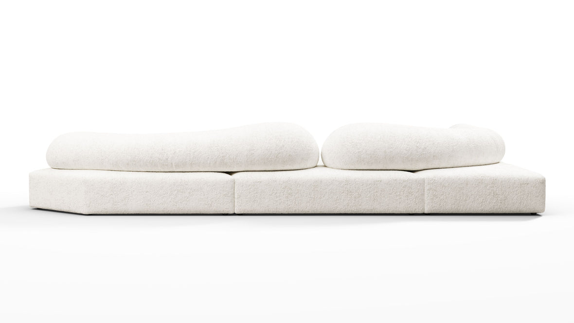 On the Rocks - On the Rocks Sofa, Left Corner, White Textured Chenille