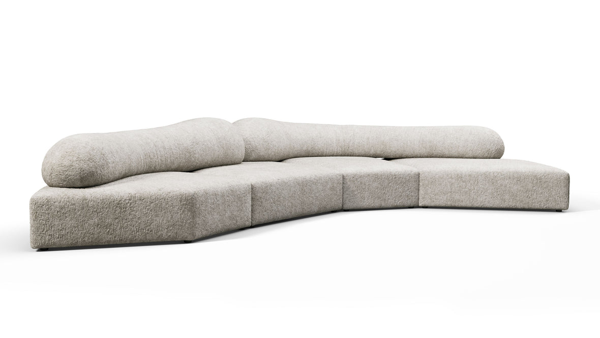 On the Rocks - On the Rocks Sofa, Right Corner, Dove Textured Chenille