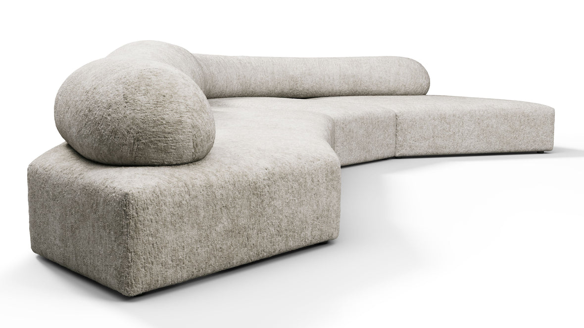 On the Rocks - On the Rocks Sofa, Right Corner, Dove Textured Chenille