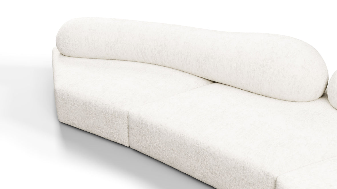 On the Rocks - On the Rocks Sofa, Right Corner, White Textured Chenille