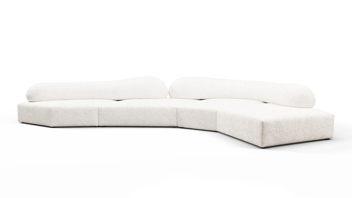 On the Rocks - On the Rocks Sofa, Right Corner, White Textured Chenille