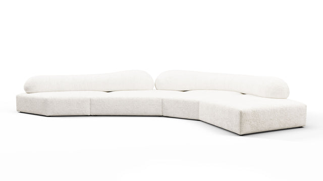 On the Rocks - On the Rocks Sofa, Right Corner, White Textured Chenille