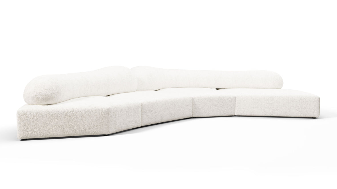 On the Rocks - On the Rocks Sofa, Right Corner, White Textured Chenille