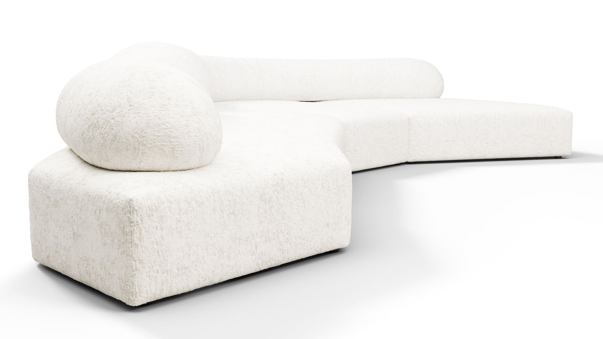 On the Rocks - On the Rocks Sofa, Right Corner, White Textured Chenille