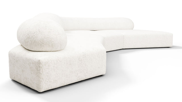 On the Rocks - On the Rocks Sofa, Right Corner, White Textured Chenille