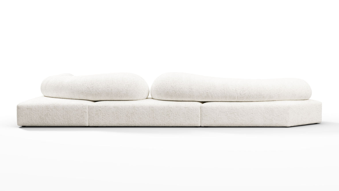 On the Rocks - On the Rocks Sofa, Right Corner, White Textured Chenille