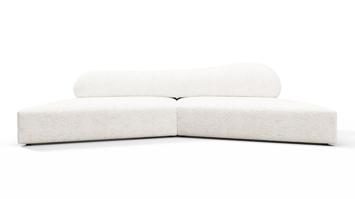 On the Rocks - On the Rocks Sofa, Small, White Textured Chenille