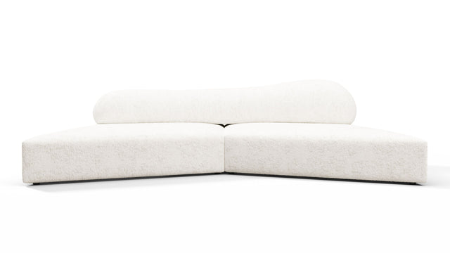 On the Rocks - On the Rocks Sofa, Small, White Textured Chenille