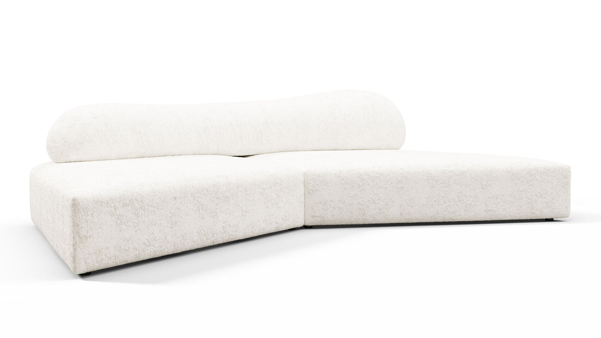 On the Rocks - On the Rocks Sofa, Small, White Textured Chenille