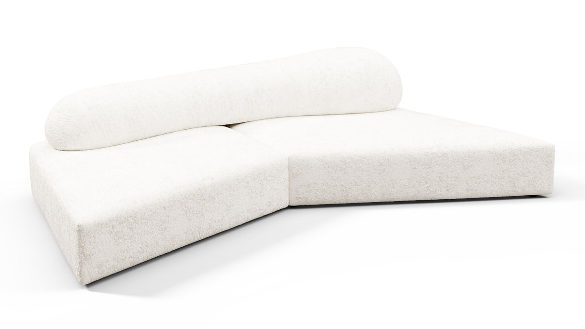 On the Rocks - On the Rocks Sofa, Small, White Textured Chenille
