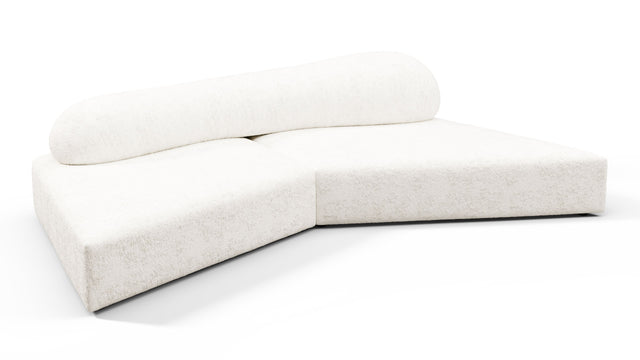 On the Rocks - On the Rocks Sofa, Small, White Textured Chenille