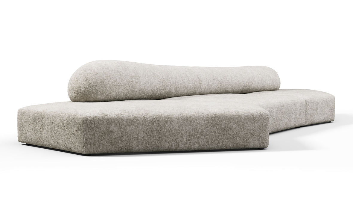 On the Rocks - On the Rocks Sofa, Three Seater, Left, Dove Textured Chenille