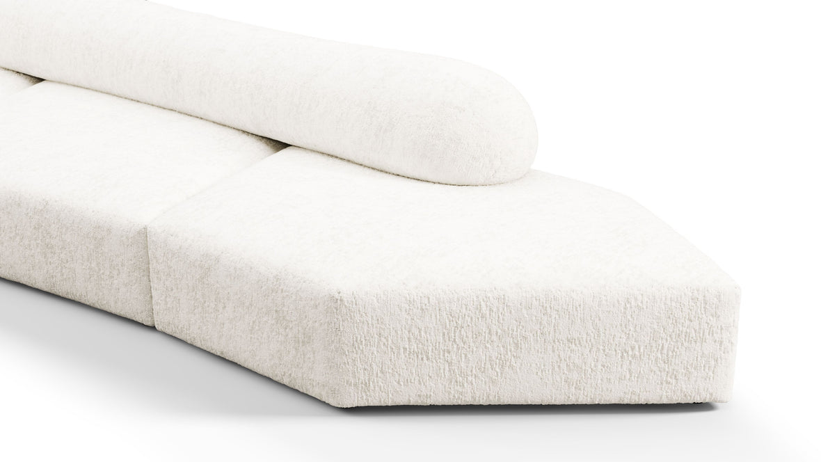 On the Rocks - On the Rocks Sofa, Three Seater, Left, White Textured Chenille