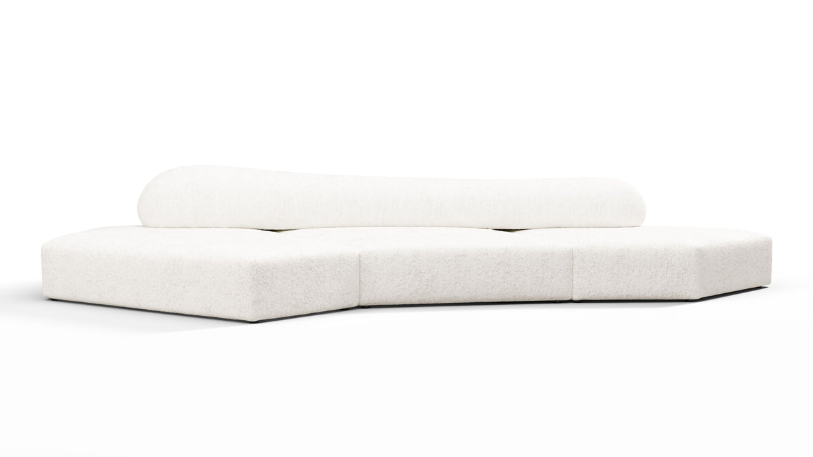 On the Rocks - On the Rocks Sofa, Three Seater, Left, White Textured Chenille
