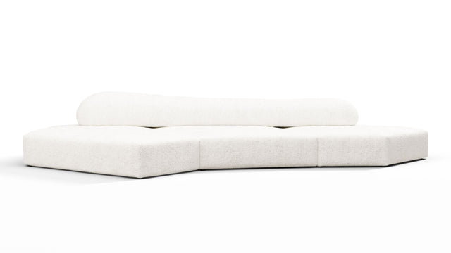 On the Rocks - On the Rocks Sofa, Three Seater, Left, White Textured Chenille