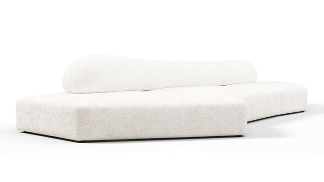 On the Rocks - On the Rocks Sofa, Three Seater, Left, White Textured Chenille