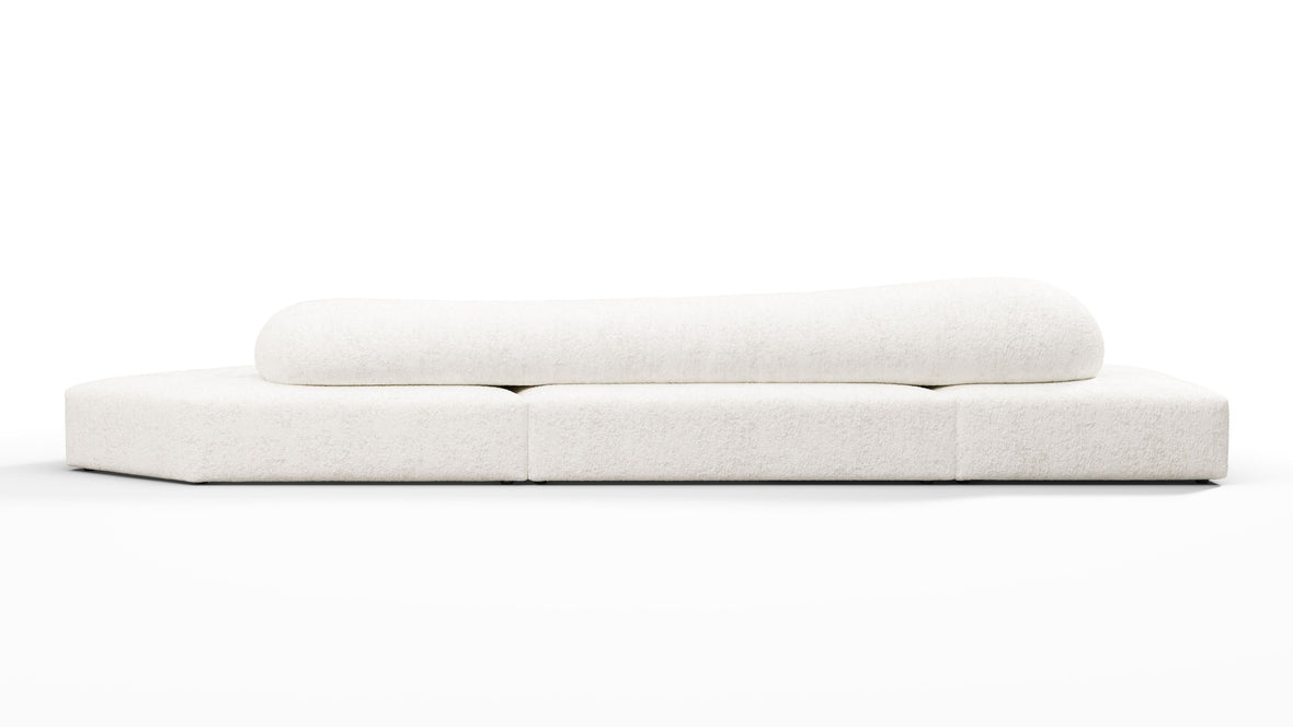 On the Rocks - On the Rocks Sofa, Three Seater, Left, White Textured Chenille