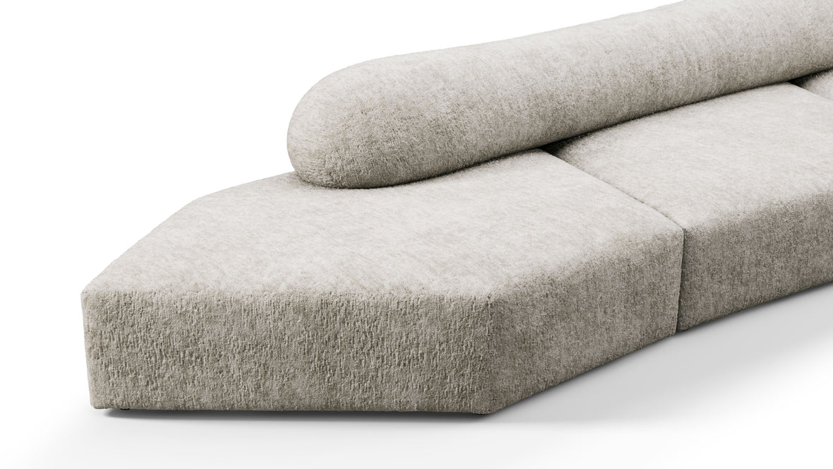 On the Rocks - On the Rocks Sofa, Three Seater, Right, Dove Textured Chenille