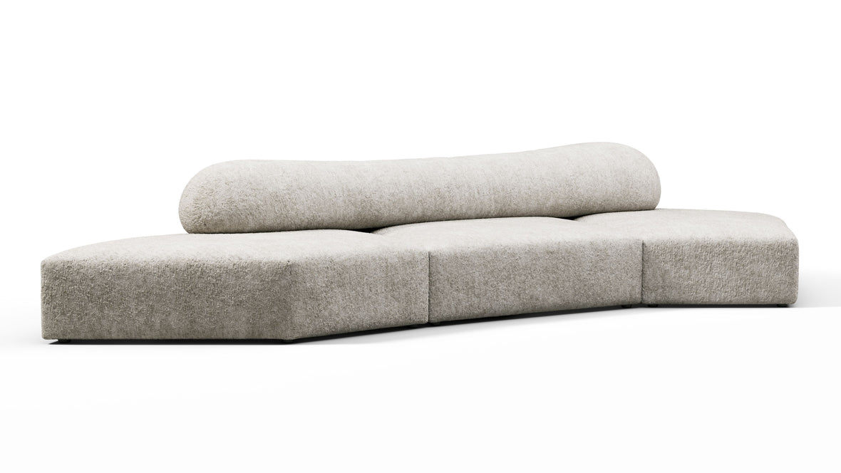 On the Rocks - On the Rocks Sofa, Three Seater, Right, Dove Textured Chenille