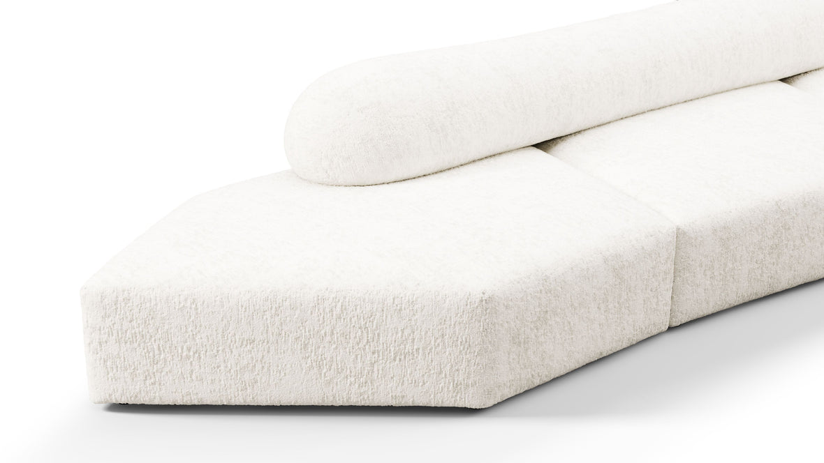 On the Rocks - On the Rocks Sofa, Three Seater, Right, White Textured Chenille