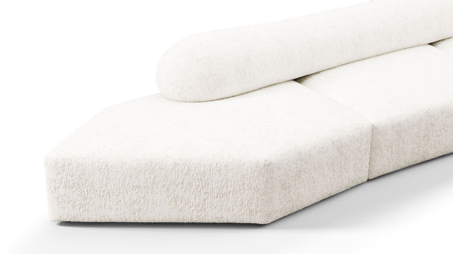 On the Rocks - On the Rocks Sofa, Three Seater, Right, White Textured Chenille