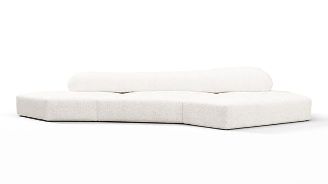 On the Rocks - On the Rocks Sofa, Three Seater, Right, White Textured Chenille