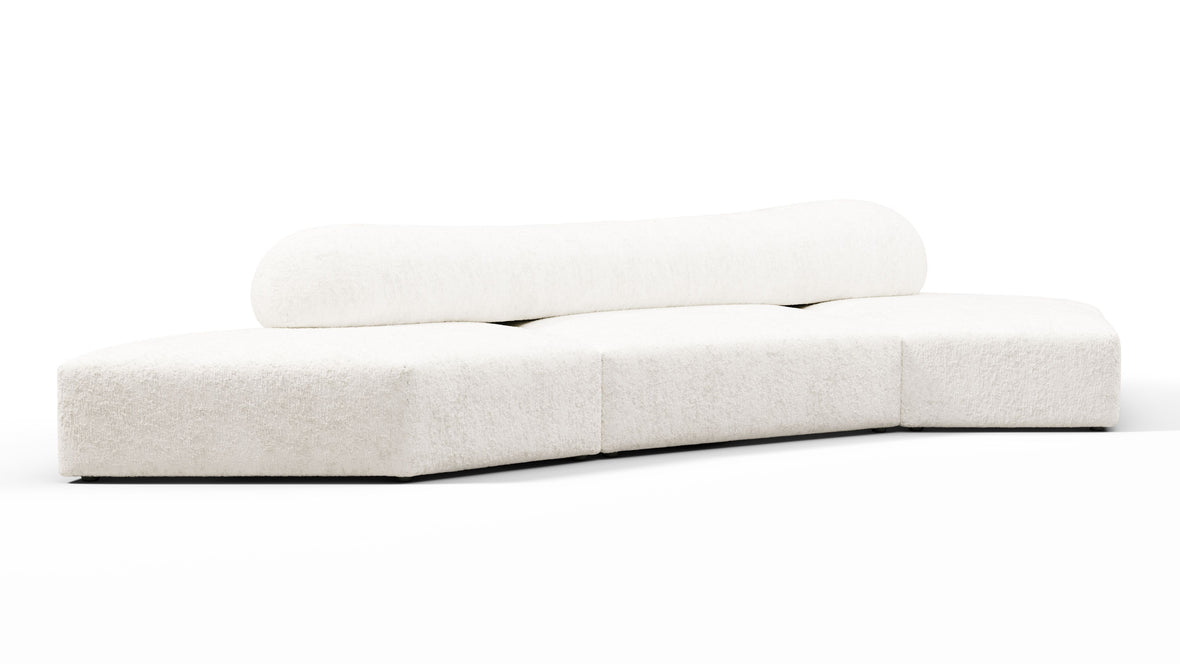 On the Rocks - On the Rocks Sofa, Three Seater, Right, White Textured Chenille