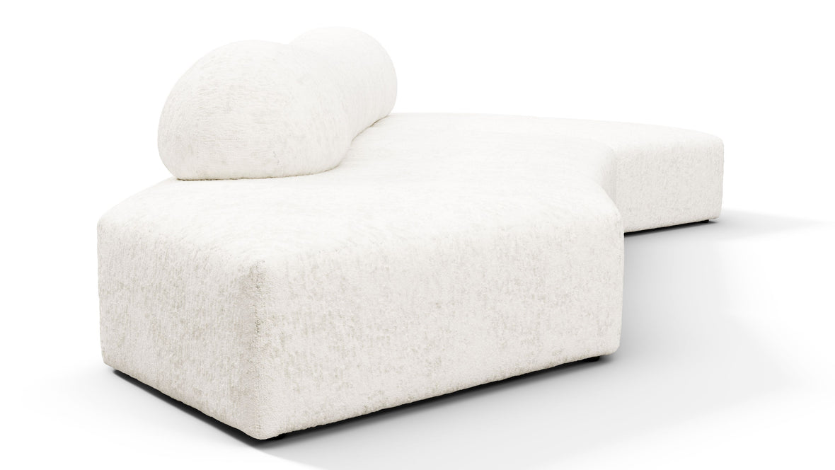 On the Rocks - On the Rocks Sofa, Three Seater, Right, White Textured Chenille