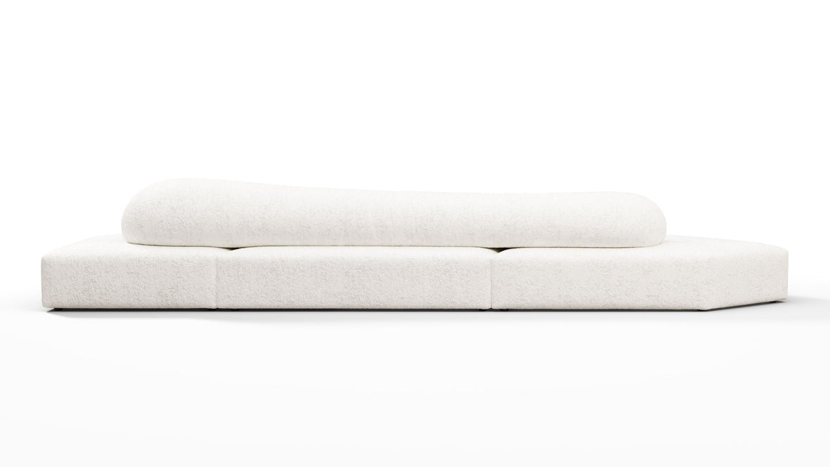 On the Rocks - On the Rocks Sofa, Three Seater, Right, White Textured Chenille