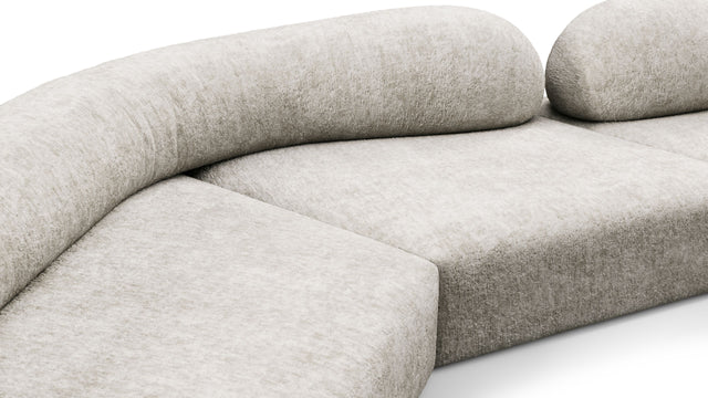 On the Rocks - On the Rocks Sofa, U Shape, Dove Textured Chenille