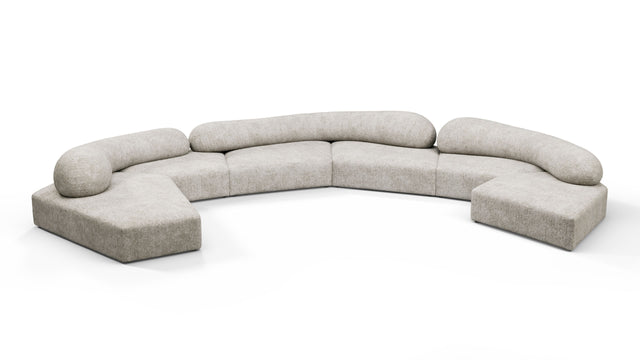 On the Rocks - On the Rocks Sofa, U Shape, Dove Textured Chenille