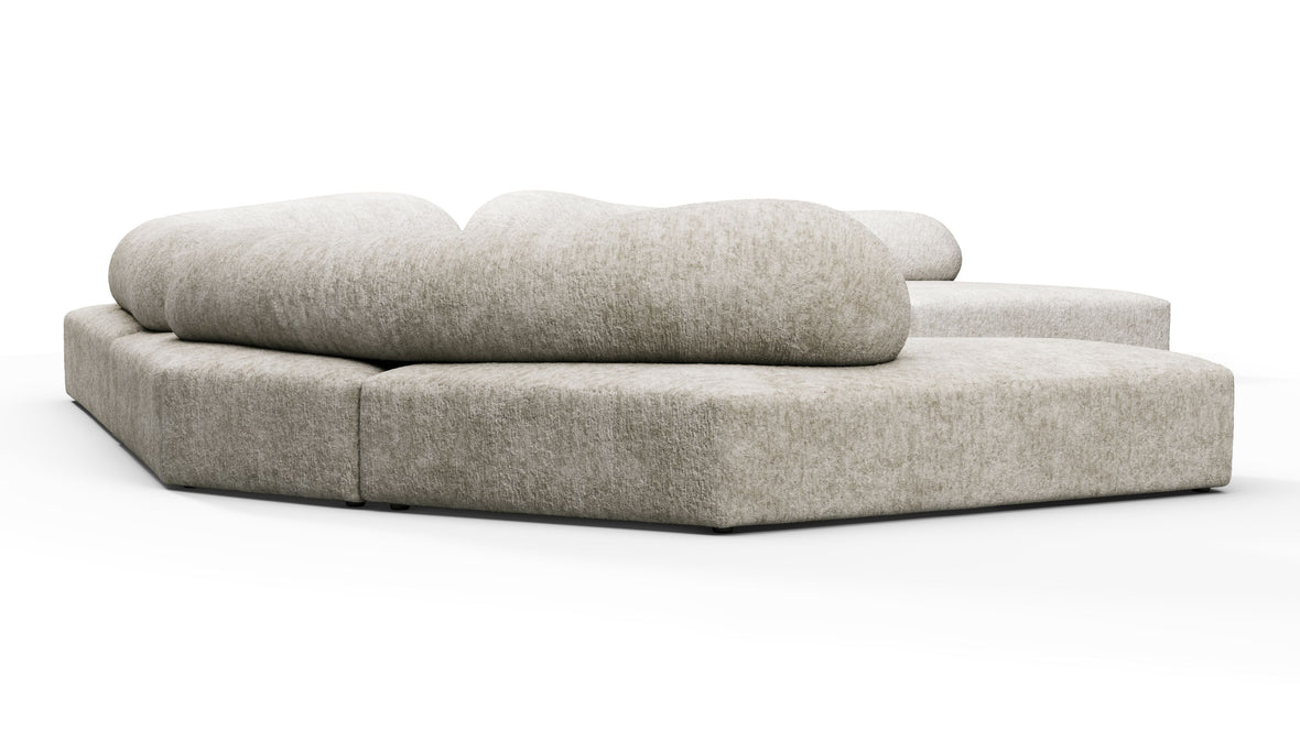 On the Rocks - On the Rocks Sofa, U Shape, Dove Textured Chenille
