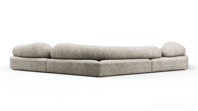 On the Rocks - On the Rocks Sofa, U Shape, Dove Textured Chenille