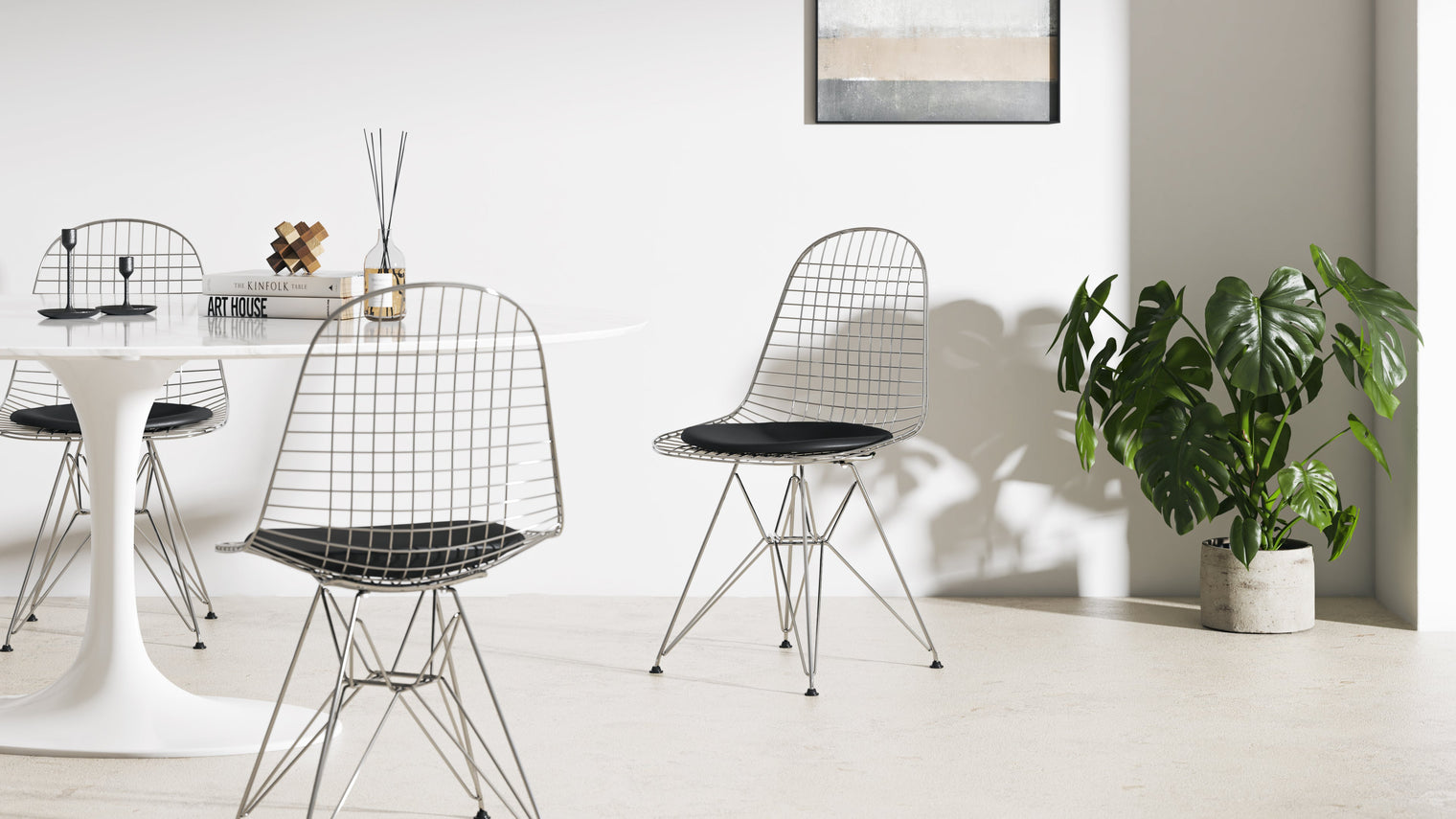 Eiffel Wire - Eiffel Wire Dining Chair, Chrome Frame