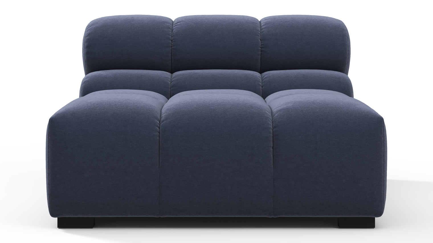 SUPERIOR COMFORT | Designed with the easy-going, informal ethos of the 1970s in mind, the Tufty modules are generously proportioned, coming together in a bench-like base with barely-there connections, allowing plenty of room for you to lean back and curl up in comfort.
