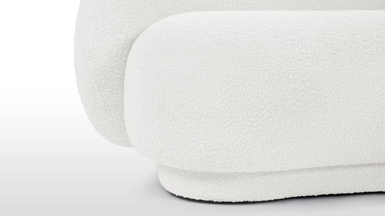 Wrap-Around Comfort | The soft, enveloping shapes of the Julep collection display a signature romantic touch. The ideal choice for modern living spaces, reading nooks, and stylish bedrooms; pair with the matching armchair for an elevated look.
