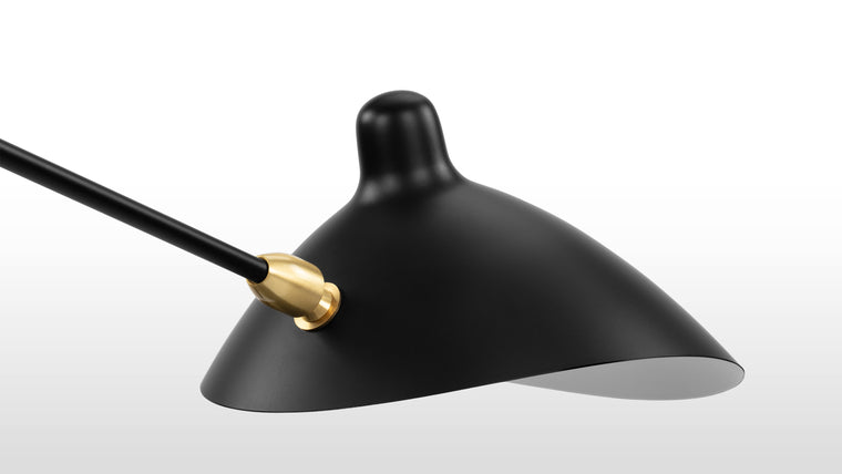 Iconic Silhouette | Beyond its visual allure, the Mouille Small 2 Arm Ceiling Light offers practical functionality. The rotatable shades allow you to direct the light exactly where it's needed, casting a warm and inviting glow that enhances any space. Whether used in a living room, dining area, or entryway, this ceiling lamp becomes a captivating centerpiece that elevates the ambiance.
