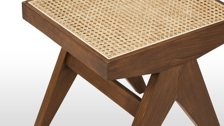 Rattan Accent | Beyond its elegant aesthetics, the Pierre Jeanneret Stool offers practicality and versatility. The clean and uncluttered design allows it to seamlessly blend into various interior styles, from mid-century modern to contemporary or even minimalist spaces.
