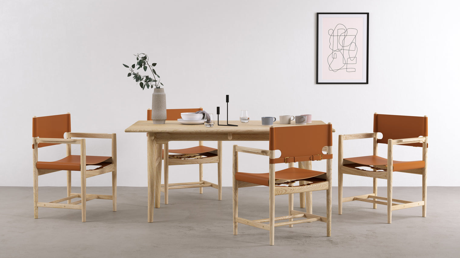 Aksel - Aksel Armchair, Whiskey Brown Vegan Leather and Ash